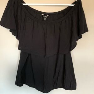 Express off the shoulder black top size L